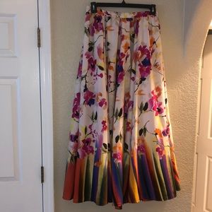 Beautiful Silky Floral Maxi Skirt